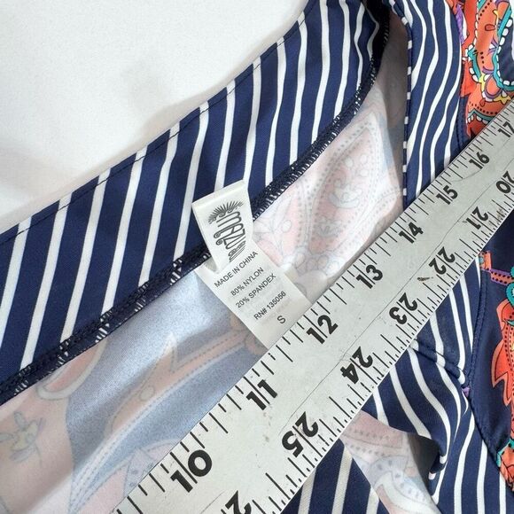 Mazu Swim Tricot Cover Up Dress Womens Small Paisley Blossom Nylon Pockets - Picture 3 of 7